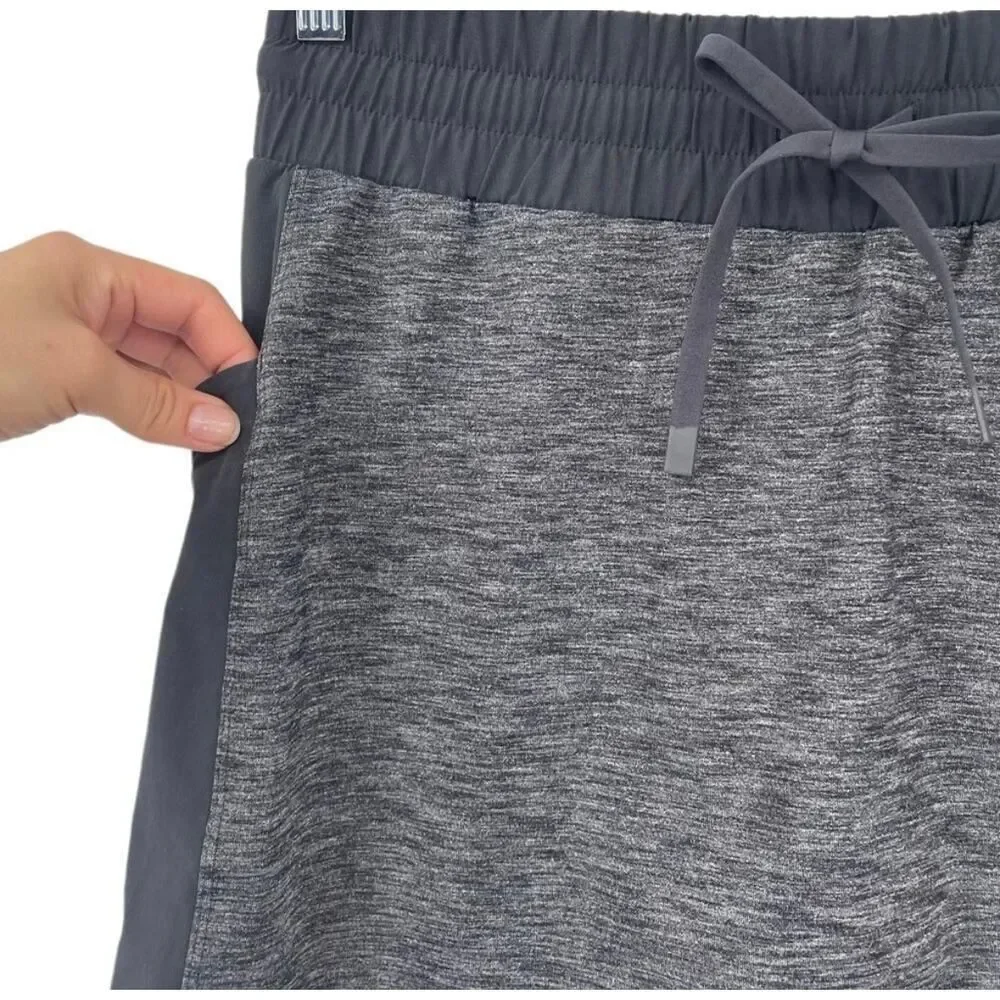 Athleta Skort Gray Athletic Skirt Built In Shorts Drawstring Waist Activewear S